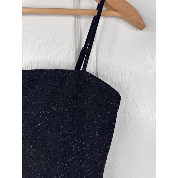 Women's Garage Black Sparkly Buttoned Bottom Tank Top Size Small - Picture 2 of 8